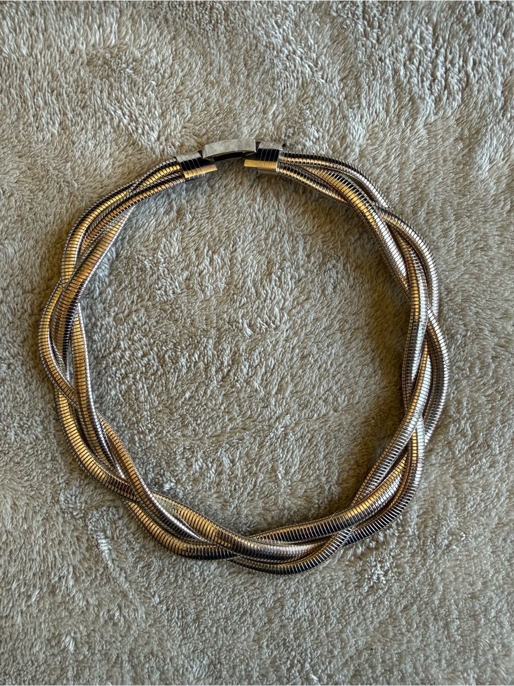 Sterling Plated Three-Strand Braided Necklace